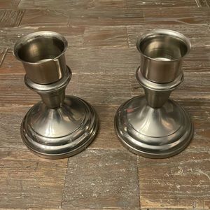Vintage Pair of F.B.Rogers Provincetown Pewterlite Candlestick Holders🖤